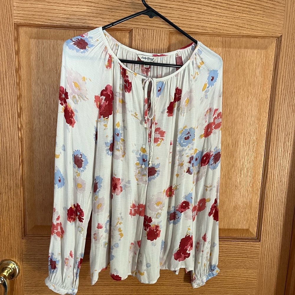 Lucky brand, long sleeve, floral blouse